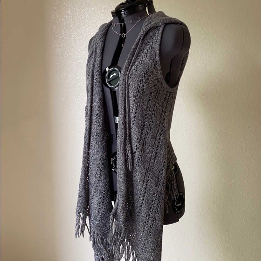 Boho Knit sweater vest with fringe